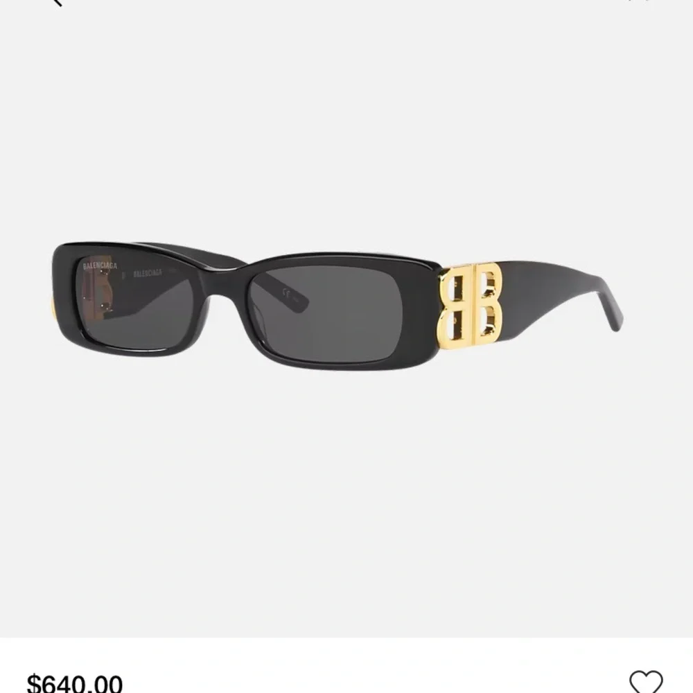 Balenciaga Black Sunglasses with Gold Logo - Picture 4 of 4